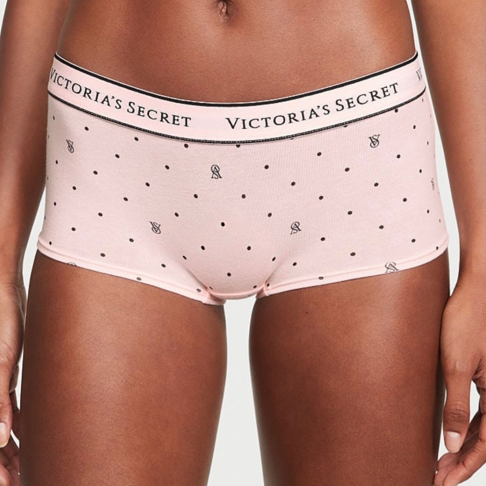 VS Pink Logo Dot Cotton Shortie Panty